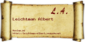 Leichtman Albert névjegykártya